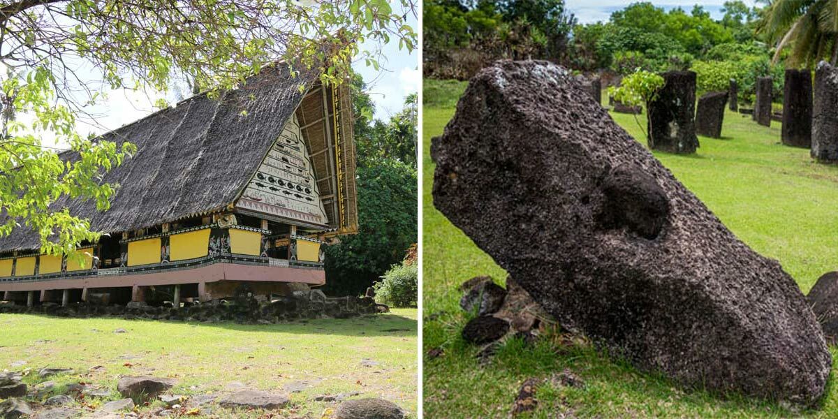 Palau bais and stone faces