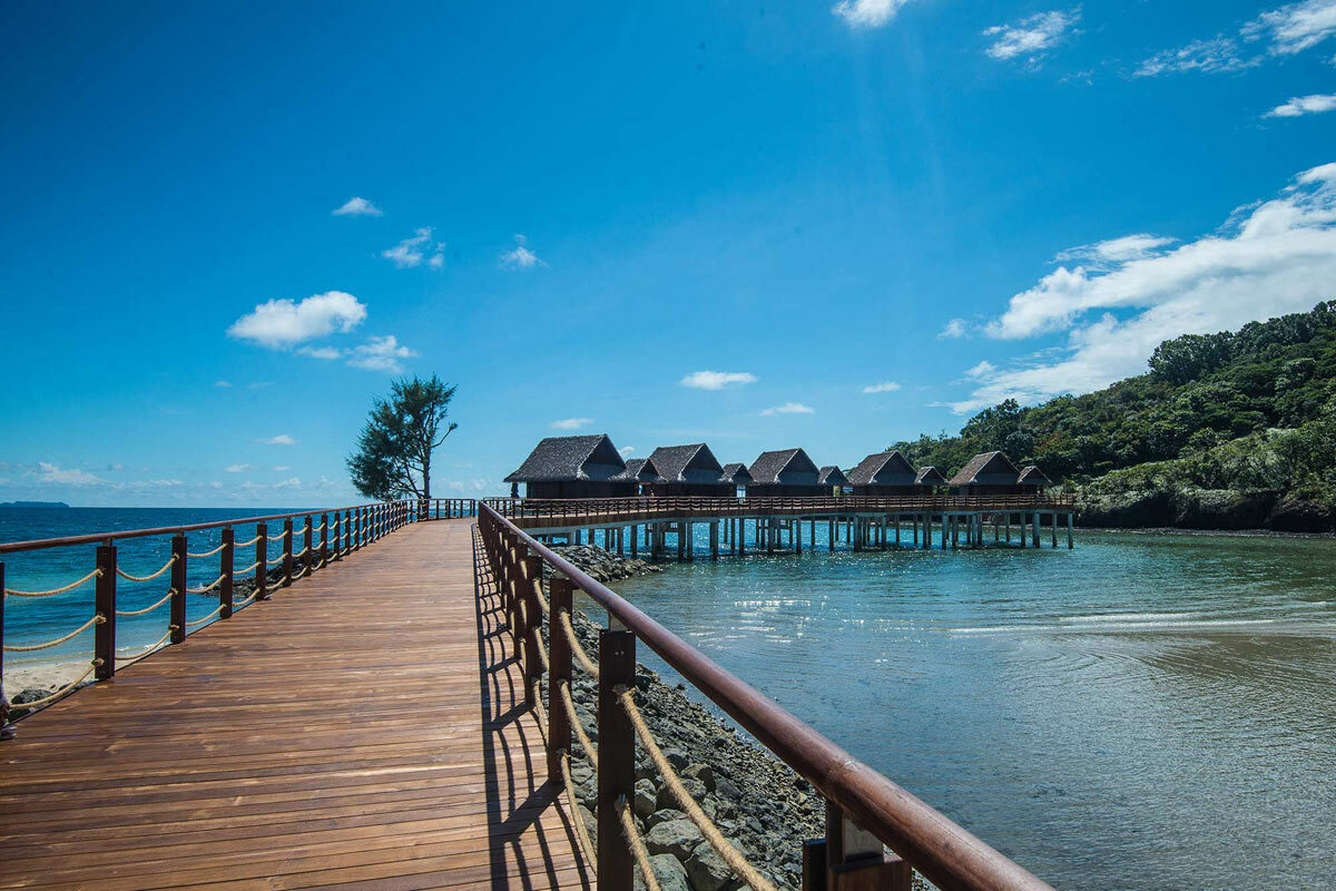 water bungalow at palau pacific resort