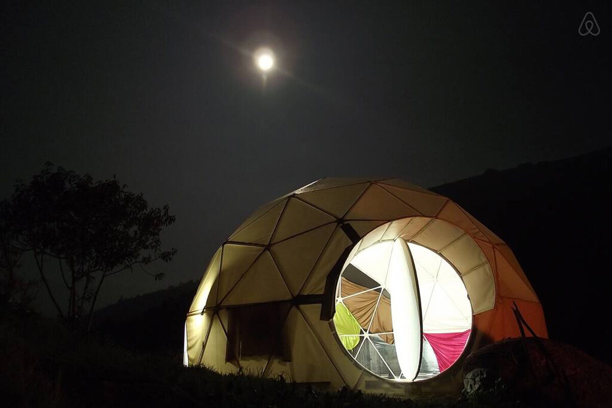 space travel, geodesic dome, stargazing