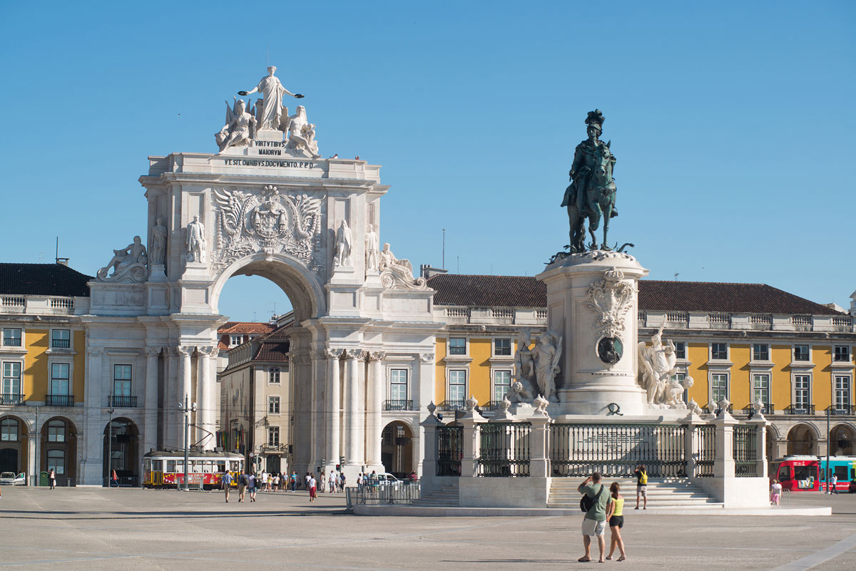 Praça do Comércio in Baixa district lisbon portugal