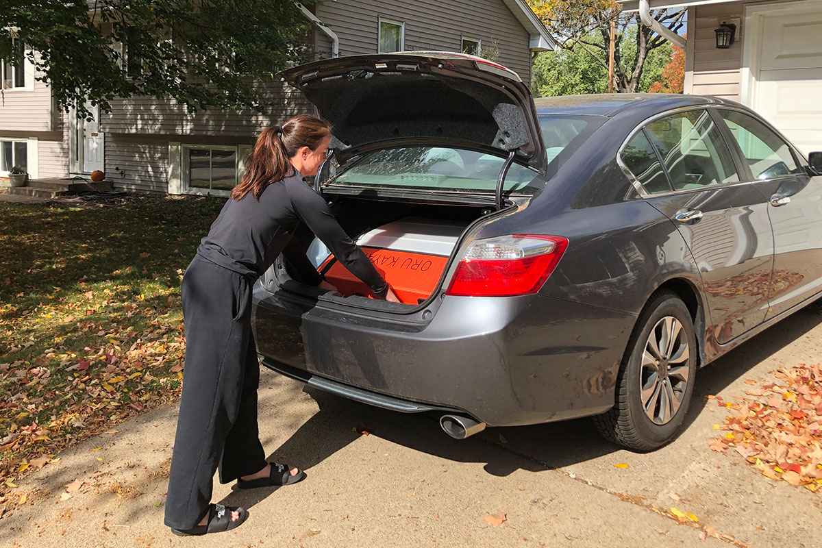 folding kayak review trunk of car